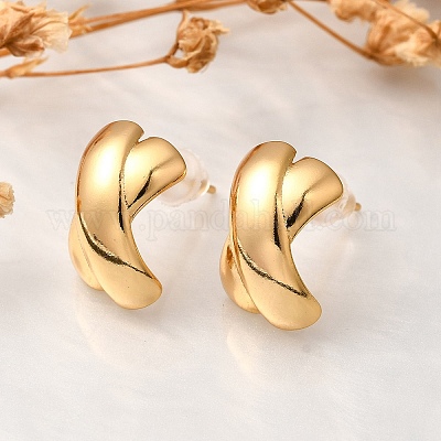 Латунь серьги EJEW-Z083-02G-1