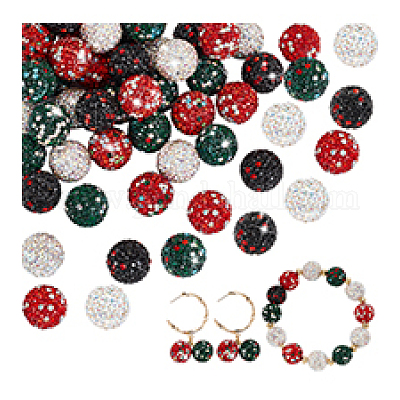 36 шт. 6-х цветные бусины из стразов и глины RB-PH0001-63-1
