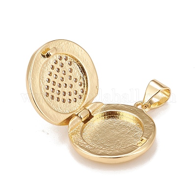 Латунные микропроволочные кубические циркониевые медальоны KK-A161-38A-G-1