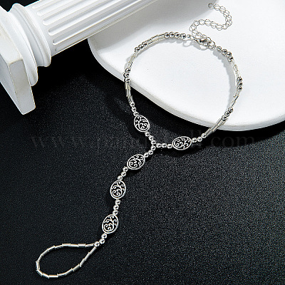 Регулируемые браслеты на ногу из сплава с полыми овальными звеньями FS-WG598B5-01-1