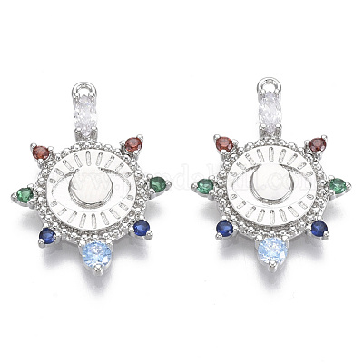 Латунные микро проложить кубического циркония подвески KK-R130-014P-NF-1