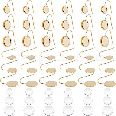 Наборы для самостоятельного изготовления плоских круглых висячих сережек STAS-UN0034-77-1