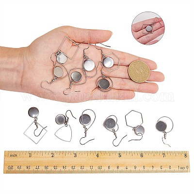 Полые крючки для серег из нержавеющей стали EJEW-SZ0001-23P-1