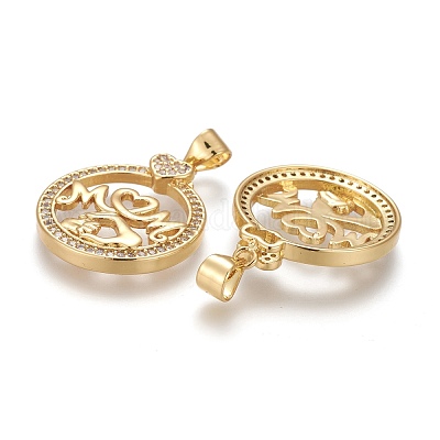 Латунные микропаве прозрачные подвески с фианитом ZIRC-Z005-05-1