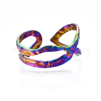 Кольцо-манжета крест-накрест из нержавеющей стали 304 RJEW-N038-098-1