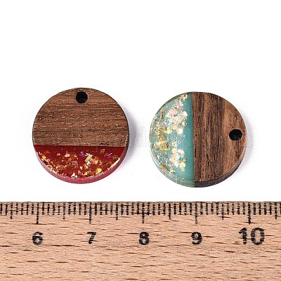 Подвески из непрозрачной смолы и орехового дерева RESI-T060-05M-1