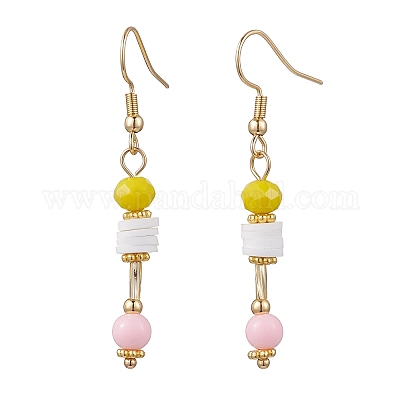 Серьги-подвески из акрила и полимерной глины EJEW-JE06281-1