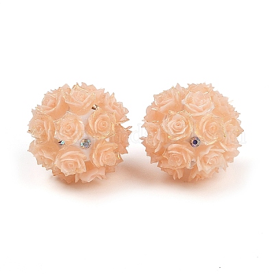 Акриловые светящиеся бусины ручной работы из полимерной глины со стразами CLAY-H003-07G-1