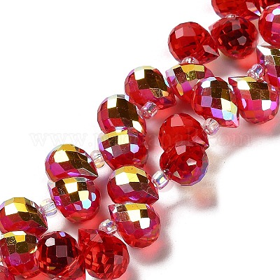 Стеклянные бусины с гальваническим покрытием  EGLA-D030-17F-1