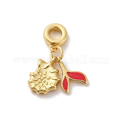 Латунь эмаль европейский болтается бисер KK-Q098-38G-B-1