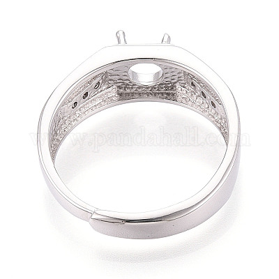 Кольцо для помолвки с родиевым покрытием 925 пробы из серебра [925] пробы с микропаве из кубических цирконий STER-T008-14P-1