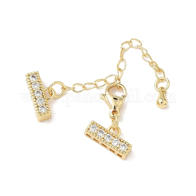 Удлинитель цепи из прозрачного кубического циркония из латуни с микропаве KK-G536-16G-1