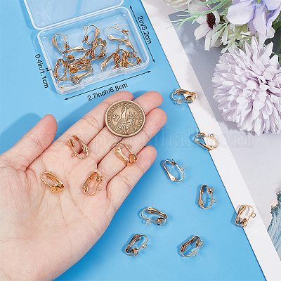 30 шт. фурнитура для сережек-клипс из нержавеющей стали 304 STAS-BBC0004-02-1