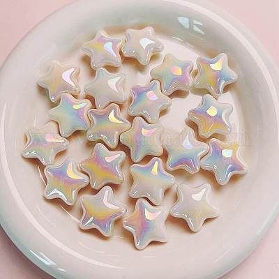 Пластиковые бусины с УФ-покрытием PW-WG17565-01-1