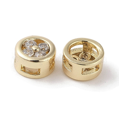 Латунные микропаве из прозрачного кубического циркония KK-G491-33G-1