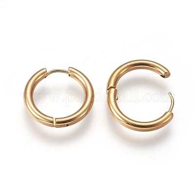 Серьги-кольца Huggie Hoop из нержавеющей стали 304 с ионным покрытием (IP) EJEW-O087-06A-1