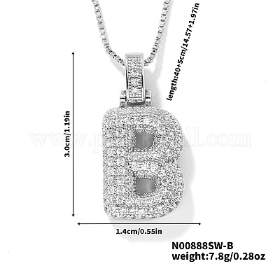 Элегантные латунные микропаве прозрачные кубические цирконии 3d начальные ожерелья DV4415-25-1