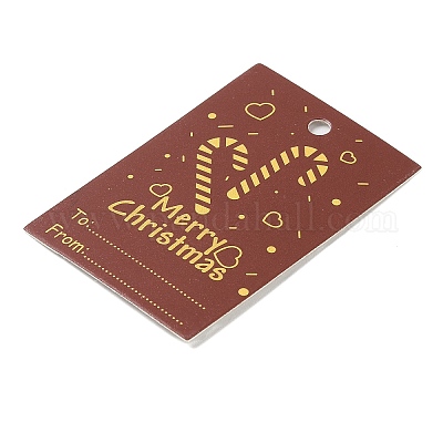 Прямоугольные бумажные подарочные бирки CDIS-F008-01A-1