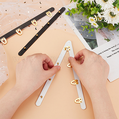 2 пара двухцветных железных корсетных бюсков с золотистыми пуговицами из нержавеющей стали 201 FIND-OC0002-36B-1