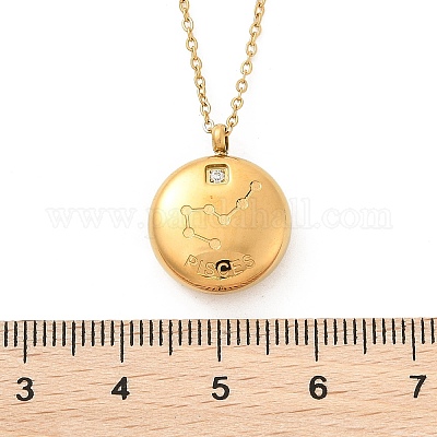 Ожерелья с подвесками в виде созвездий из нержавеющей стали 304 с прозрачным кубическим цирконием NJEW-R021-02G-06-1