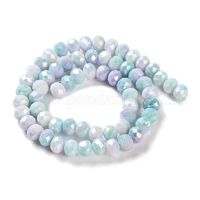 Стеклянные бусины с гальваническим покрытием  LAMP-S068-02B-1