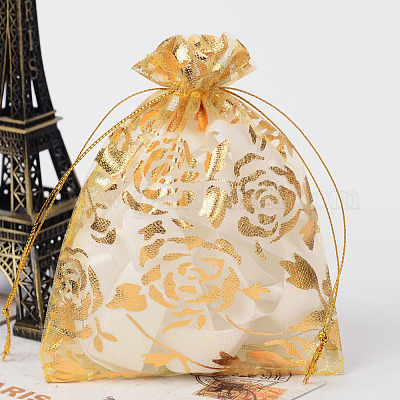 Розы из органзы мешки печатается OP-R021-10x12-04-1