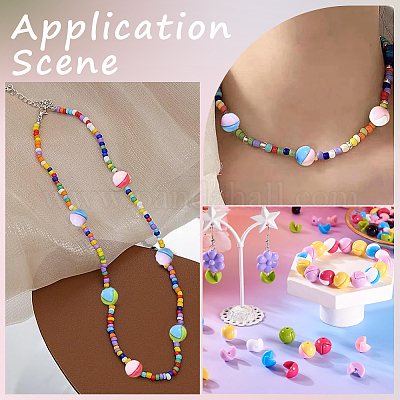 128шт 8 цвета непрозрачной акриловой бусины OACR-SP0001-45-1