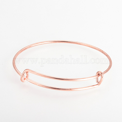 Регулируемый латунный расширяемый браслет BJEW-R032-RG-1