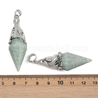 Подвески из натурального амазонита с огранкой в форме биконуса G-Z101-03P-07-1