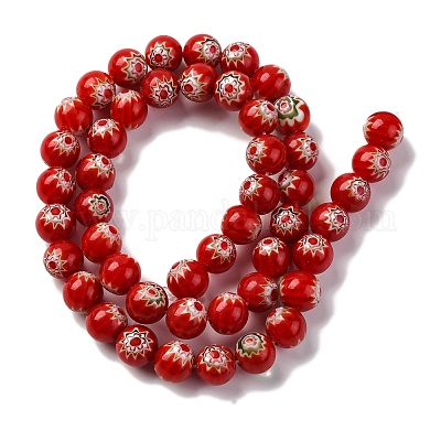 Ручной работы millefiori стеклянные бусины нитки LAMP-G164-05B-1