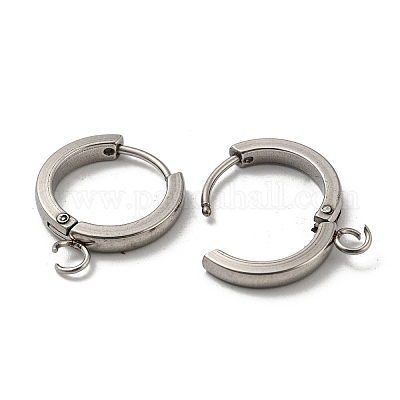 Фурнитура для сережек-колец huggie hoop из нержавеющей стали 201 STAS-A167-01K-P-1