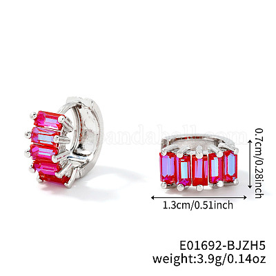 Латунные прямоугольные серьги-кольца NZ4361-16-1