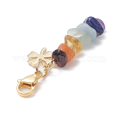 7 чакра подвеска из натуральных смешанных драгоценных камней HJEW-JM01023-1
