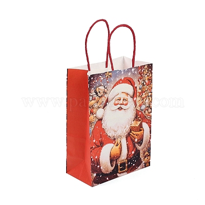 Рождественские бумажные сумки с принтом Санта-Клауса ABAG-P015-04A-1