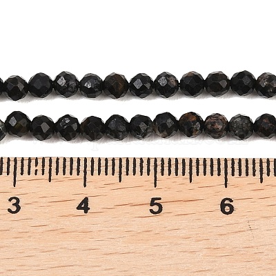 Натуральный черный турмалин бисер нитей&nbsp;X-G-D320-A04-3mm-02-1
