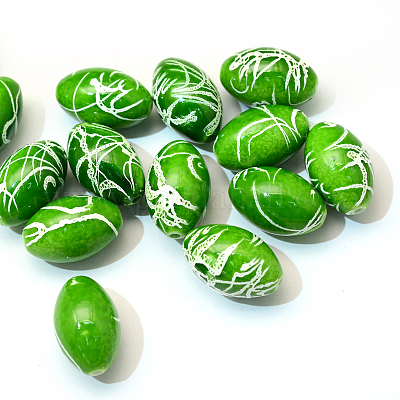 Спрей окрашены  строковые акриловые бусины ACRP-S659-10x14mm-M-1