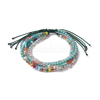 Verre perles bracelets multi-brins&nbsp;BJEW-JB10391-1