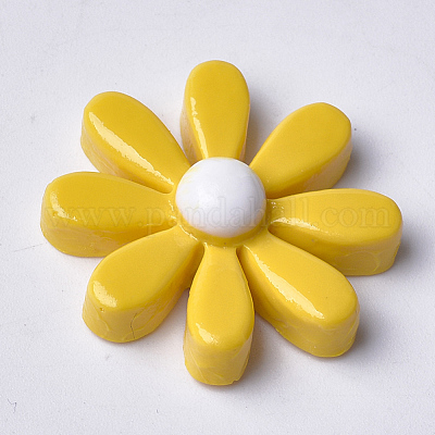 樹脂カボション  花  ゴールド  22~23x7~8mm&nbsp;CRES-Q206-16B-01-1
