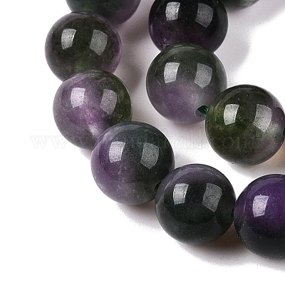 Окрашенные природные белый нефрит бисер пряди G-T138-8mm-210-3-1