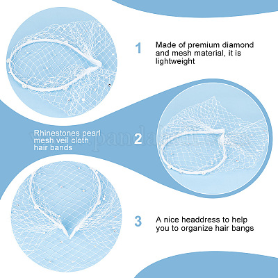 2 шт. 2 стиля свадебных страз жемчужная сетка фата тканевые резинки для волос MRMJ-FG0001-16A-1