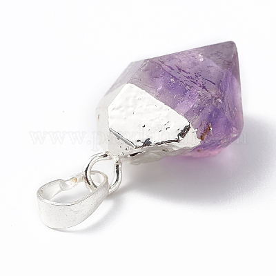 Грубые натуральные аметистовые подвески G-E590-05S-1
