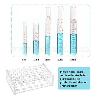 Portaprovette In Acrilico 24 Fori - Diametro 16,5 Mm, Trasparente - Foto 3