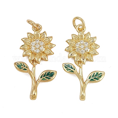 Латунные микро проложить кубического циркония подвески ZIRC-I367-09G-1