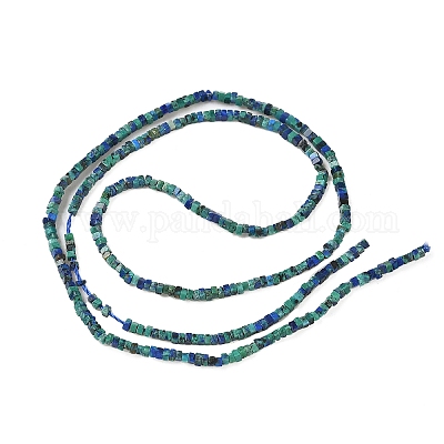 Натуральные бусы из хризоколлы и лазурита G-G271-G03-1x1.5mm-1