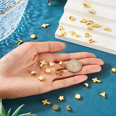 36шт 6 стиля латунные бусины KK-TA0002-07-1