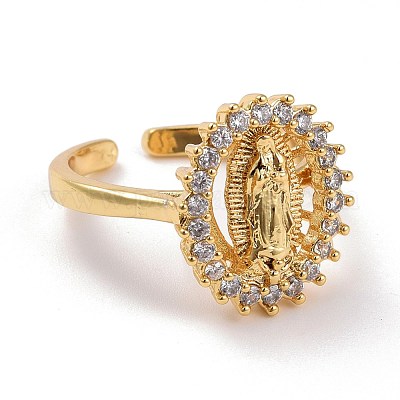 Регулируемые латунные кольца микро манжеты из прозрачного циркония KK-K258-36G-RS-1