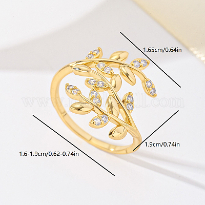 Женские кольца на палец из латуни с микропаве и кубическим цирконием FU0623-3-1