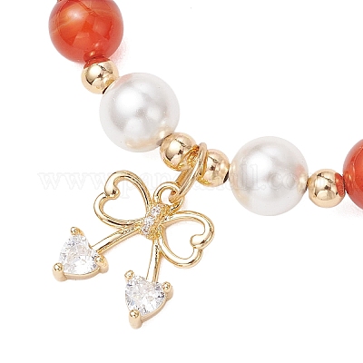 Браслеты из натуральных полосатых бусин агата BJEW-JB11916-01-1