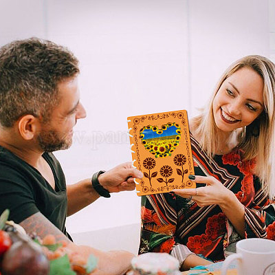 Деревянная книга с памятными открытками WOOD-WH0045-01-1