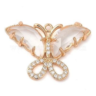 Подвески из латуни с покрытием из прозрачного кубического циркония KK-N255-10G-04-RS-1